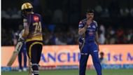 Karn Sharma blows a kiss to Sunil Narine after taking his wicket in Qualifier 2 of the 2017 edition.